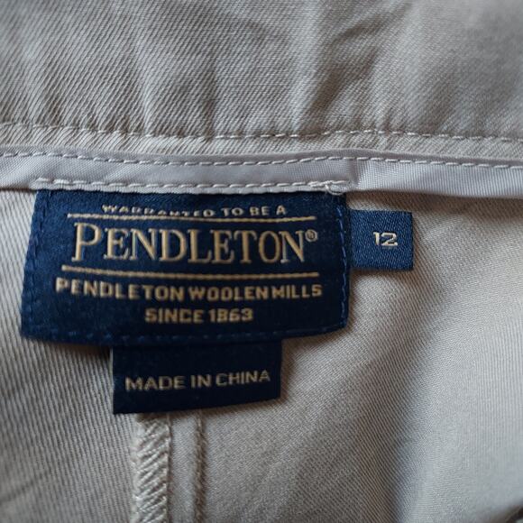 Pendelton Tan Silk Blend Trouser Pants Size 12 - Picture 12 of 13